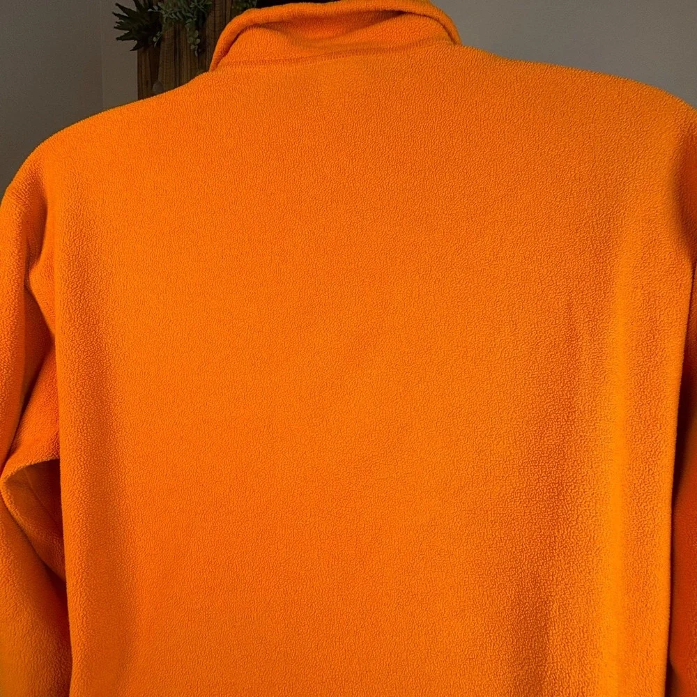The North Face Mens Polartec 1/4‎ Zip Pullover Sz Medium Orange Fleece Outdoor